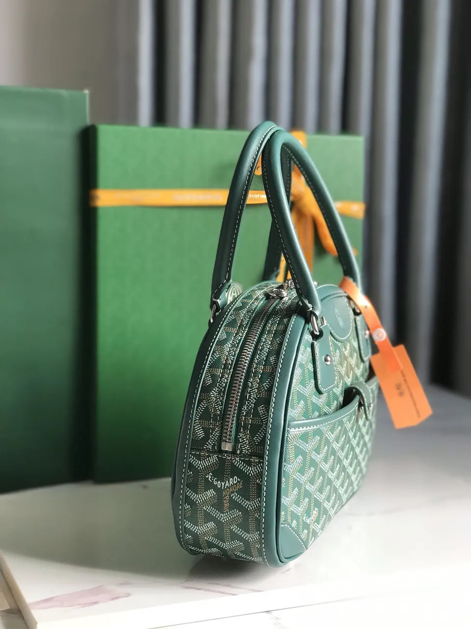Goyard Emerald Green Bowling Bag - Hình 2