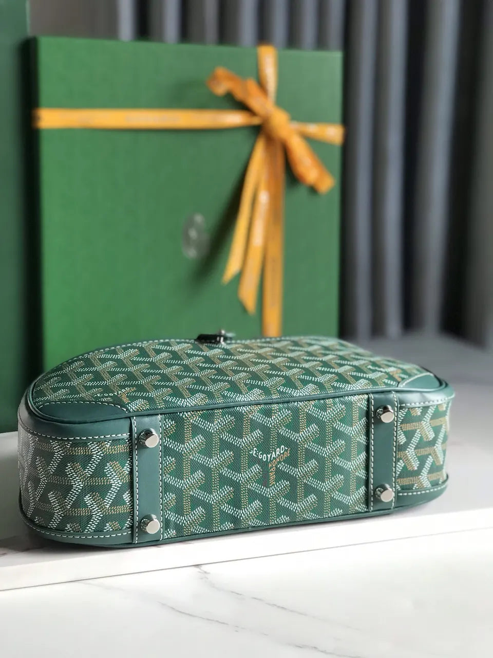 Goyard Emerald Green Bowling Bag - Hình 5