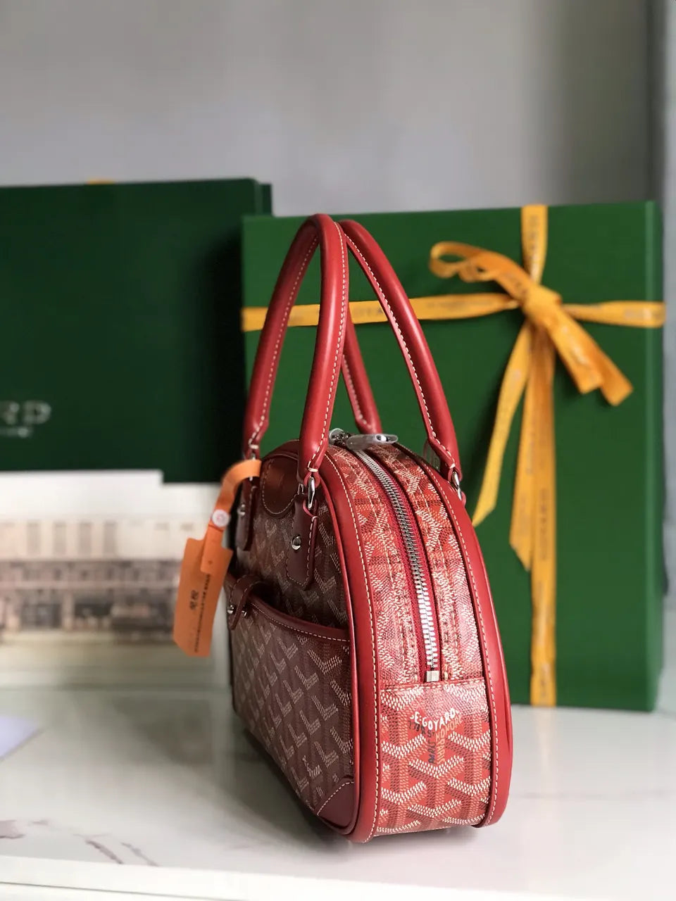 Goyard Red Saigon Bowling Bag