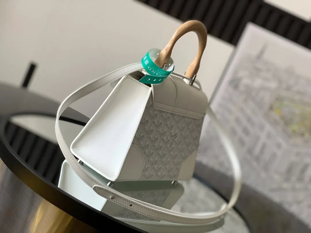 limited Goyard White Saigon Top Handle - Hình 2