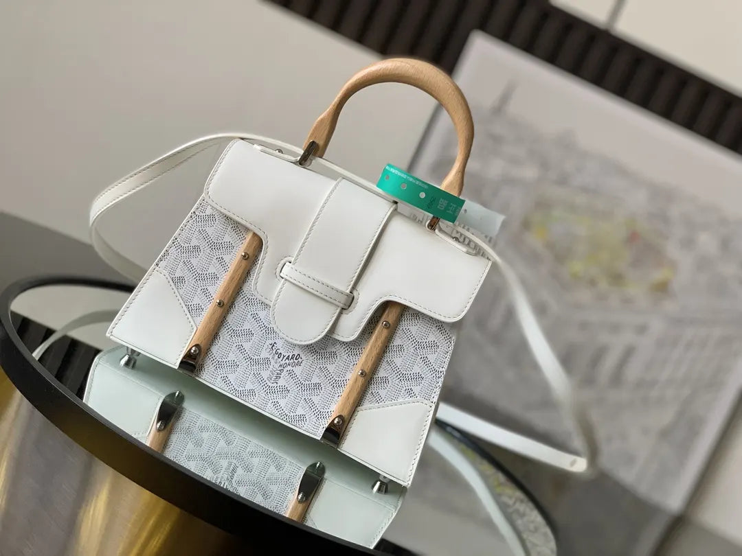 limited Goyard White Saigon Top Handle