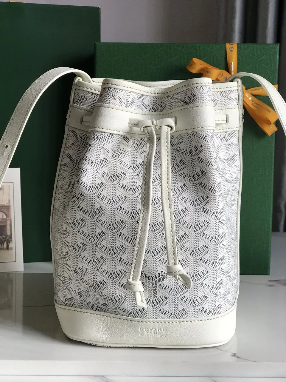 Goyard White Canvas Seau Bag
