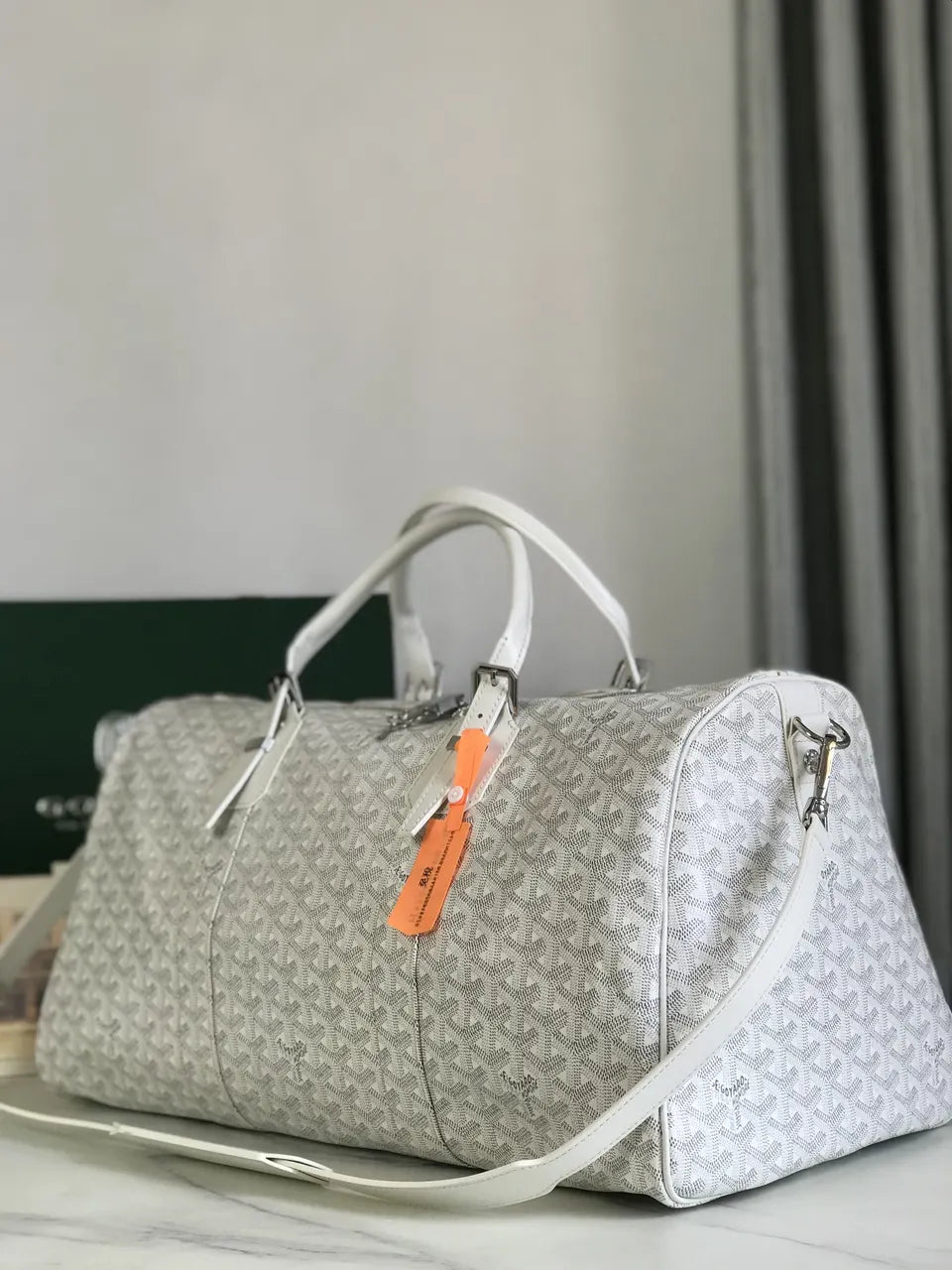 Goyard White Alpin Duffle Bag - Hình 3