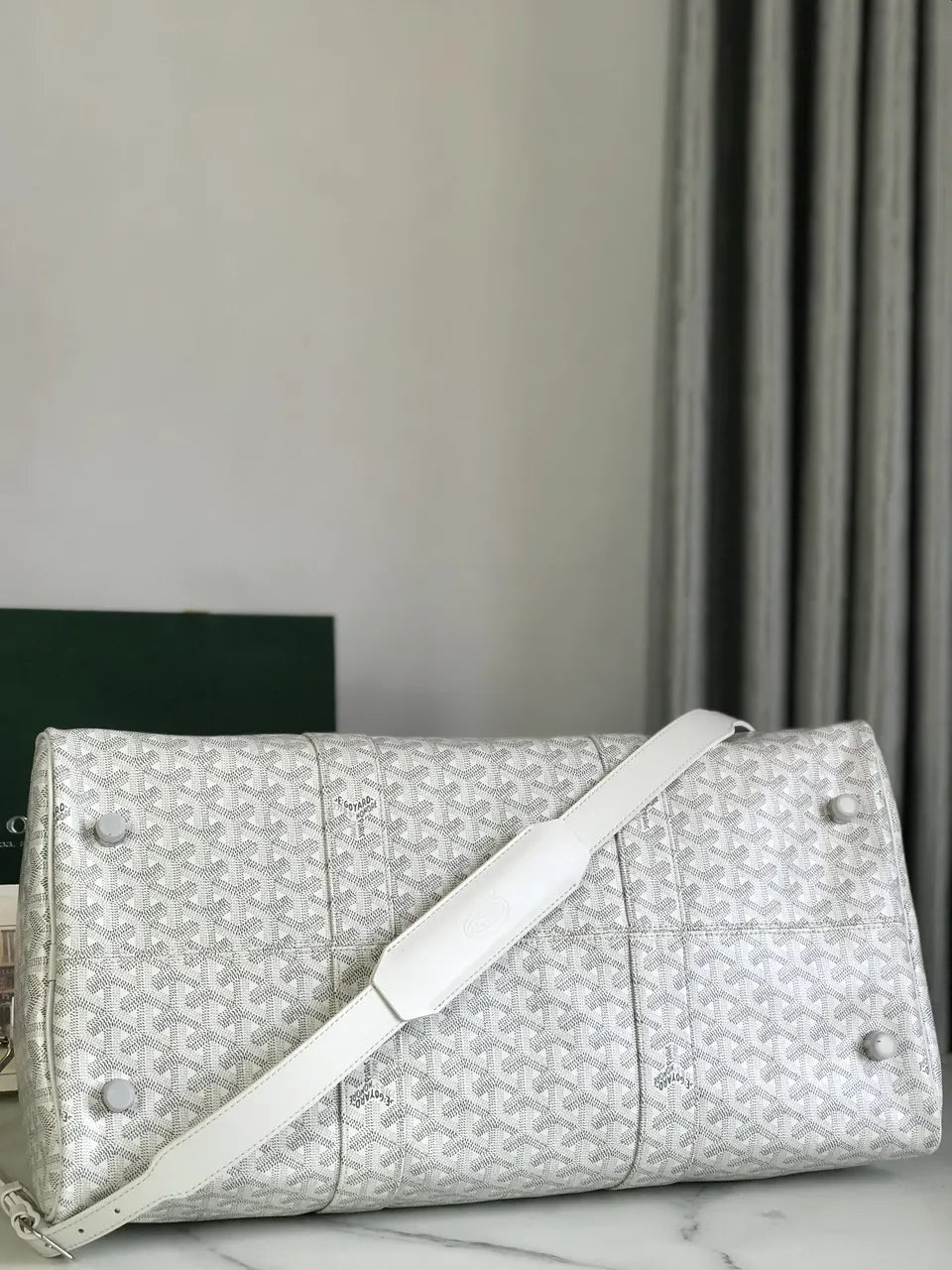 Goyard White Alpin Duffle Bag - Hình 4