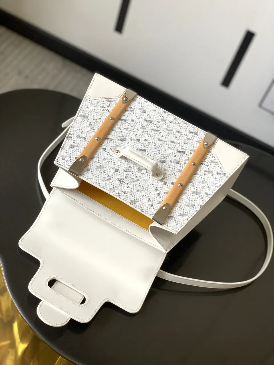 wooden Goyard White Saigon Structure Bag - Hình 5