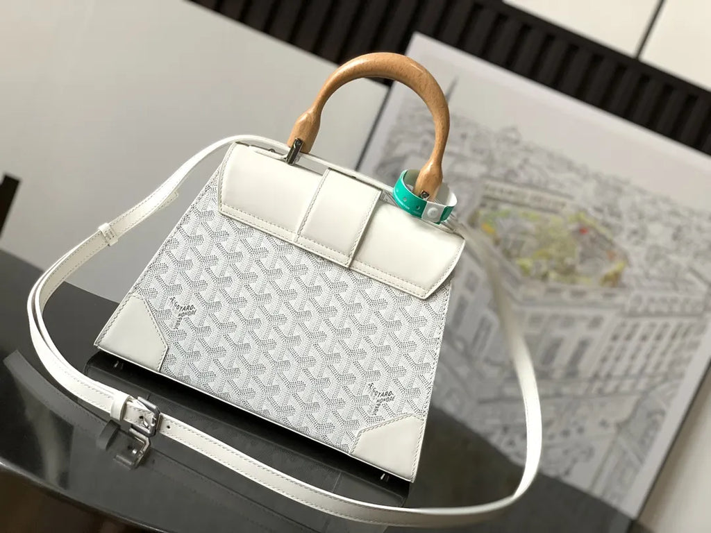wooden Goyard White Saigon Structure Bag - Hình 3