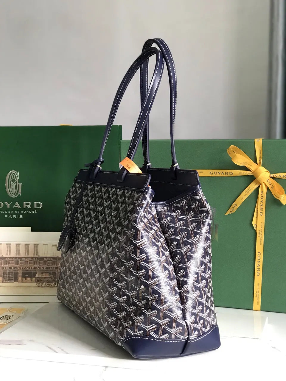 Goyard Navy Blue Comore Tote - Hình 2