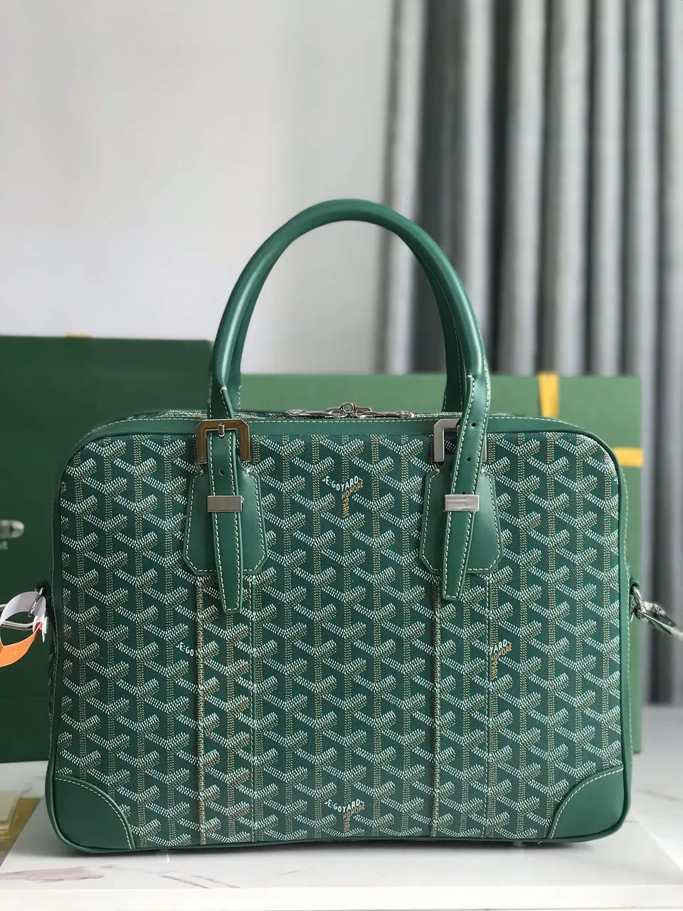 Goyard Green Saigon Briefcase - Hình 3
