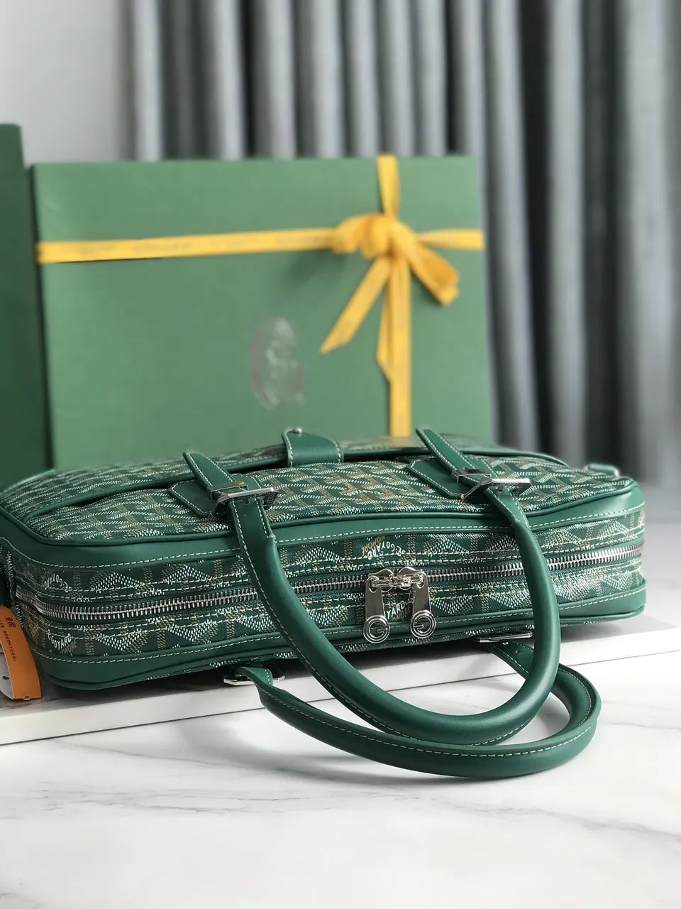 Goyard Green Saigon Briefcase - Hình 8