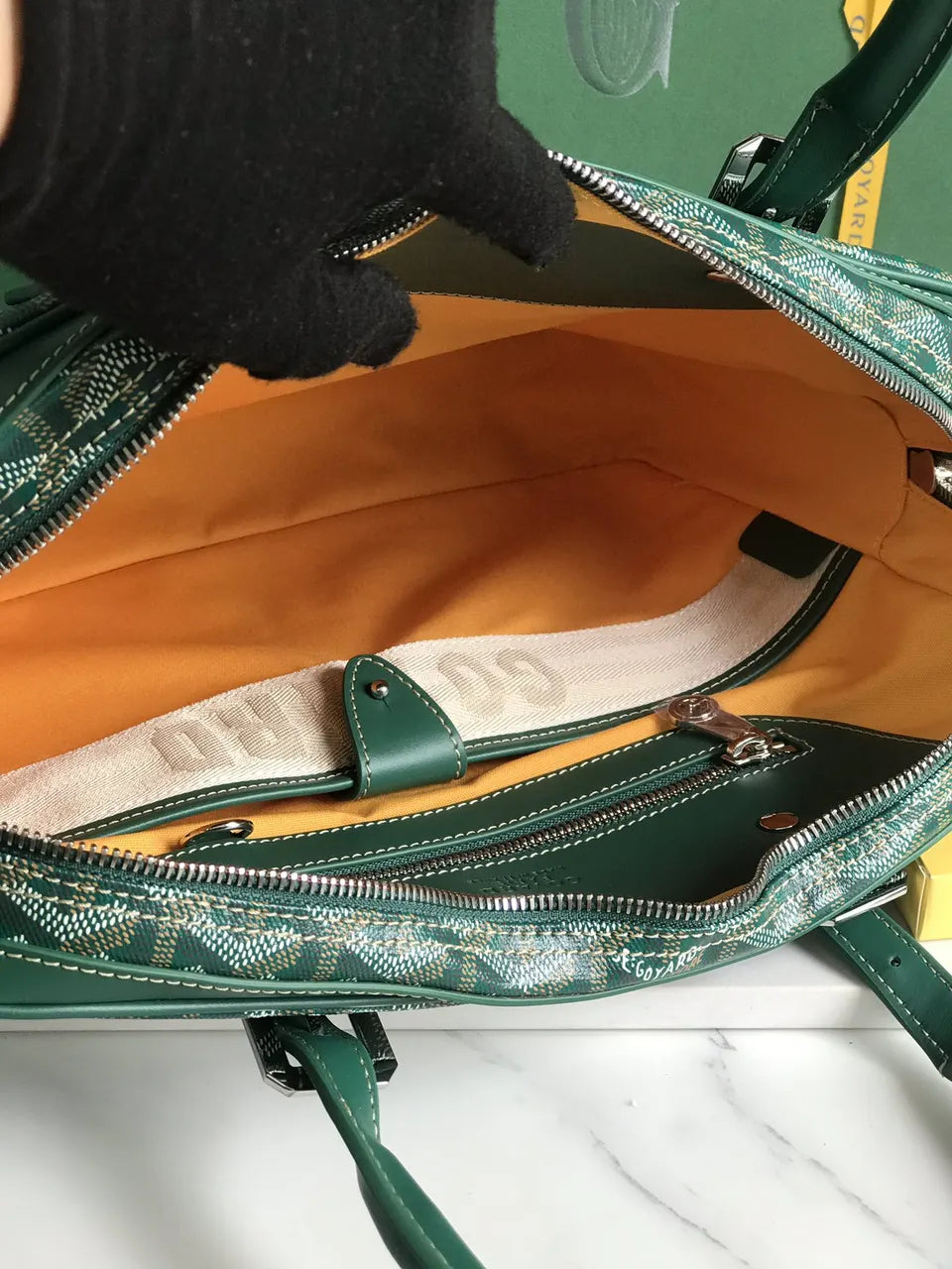 Goyard Green Saigon Briefcase - Hình 9