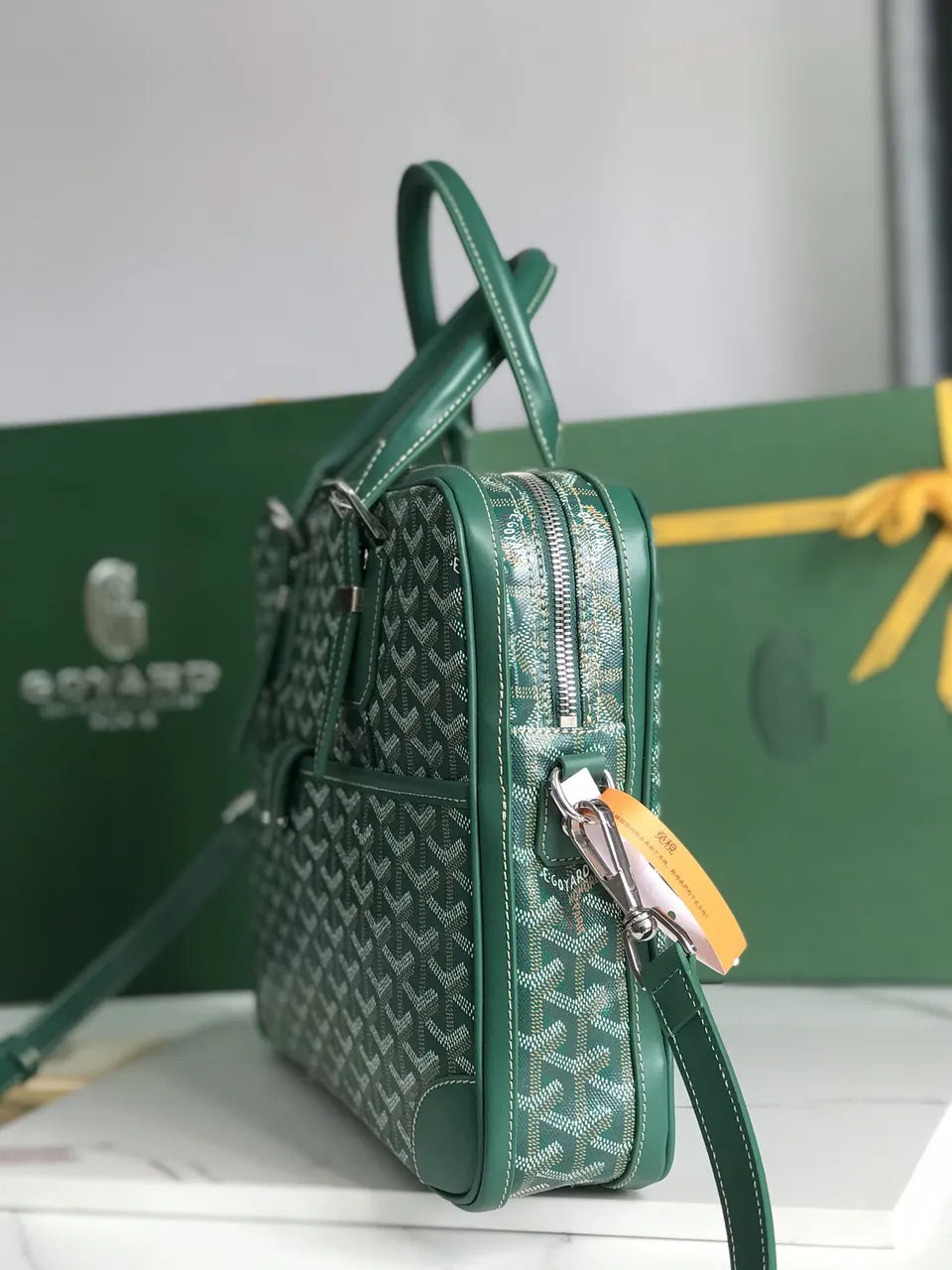 Goyard Green Saigon Briefcase - Hình 2