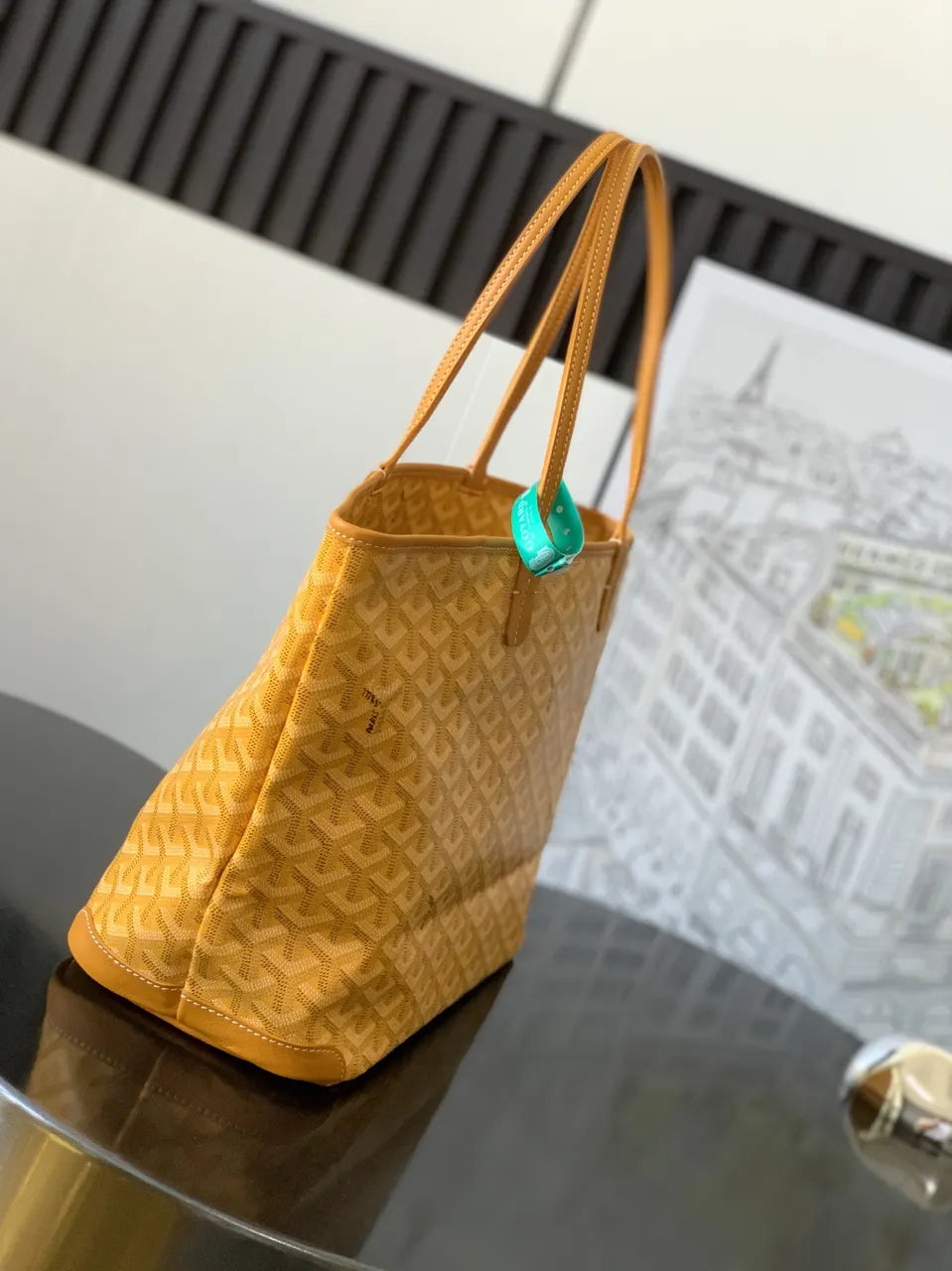 Goyard Yellow Goyardine Tote - Hình 2