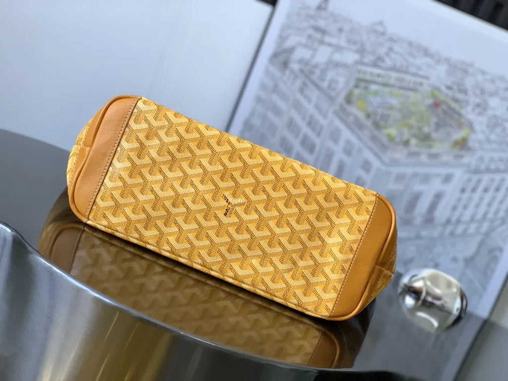 Goyard Yellow Goyardine Tote - Hình 4