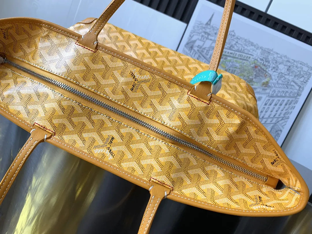 Goyard Yellow Goyardine Tote - Hình 7