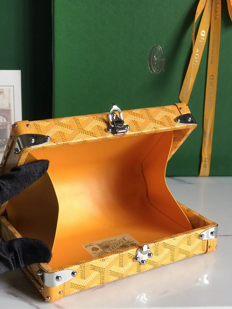 Goyard Gold Minaudiere Trunk Bag - Hình 7