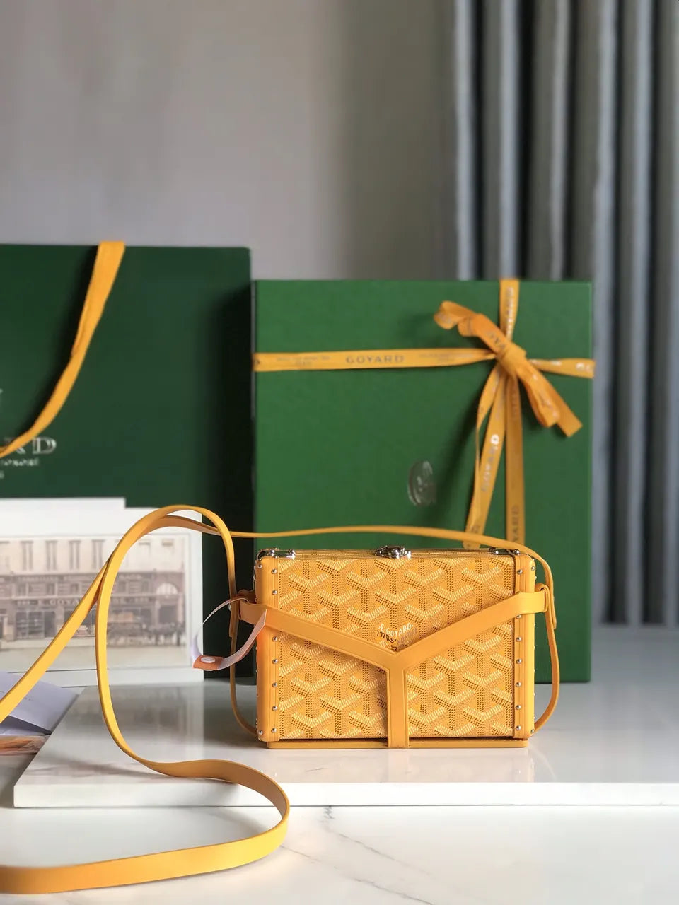 Goyard Gold Minaudiere Trunk Bag