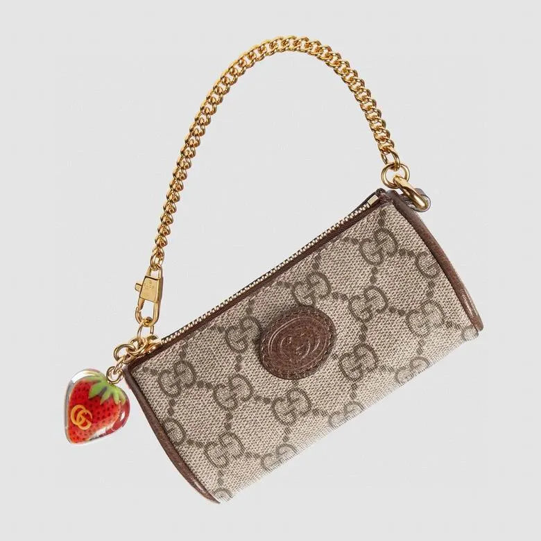 Gucci Coin Purse With Double G Strawberry 726253