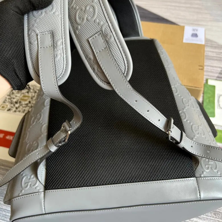 Gucci GG Embossed Backpack Grey 625770