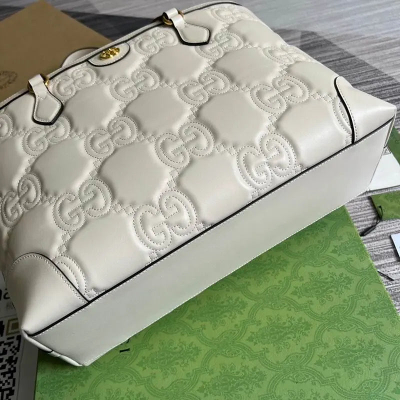 Gucci GG Matelasse Medium Tote White 631685