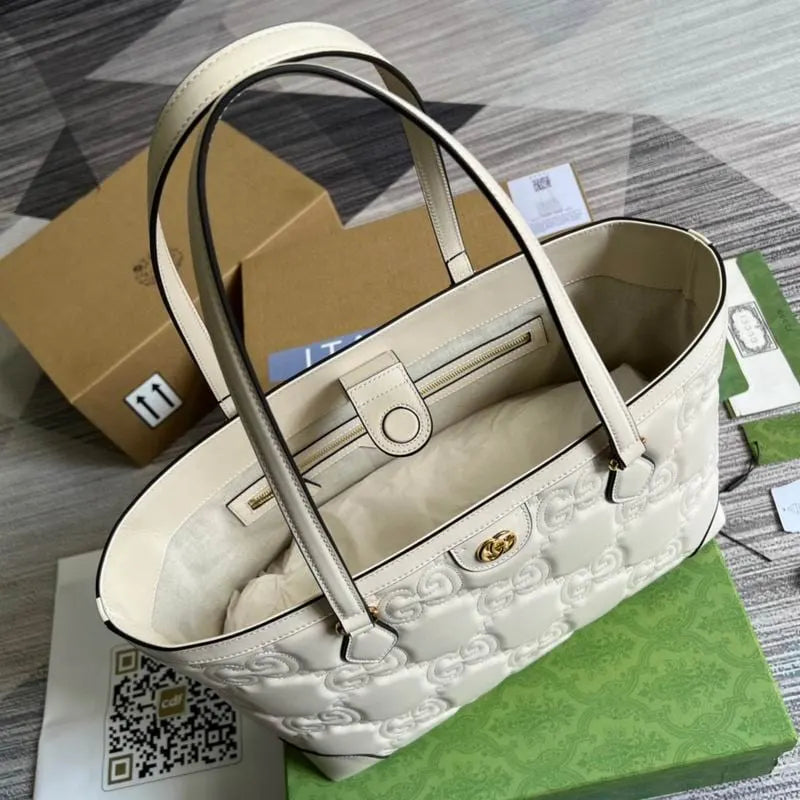 Gucci GG Matelasse Medium Tote White 631685