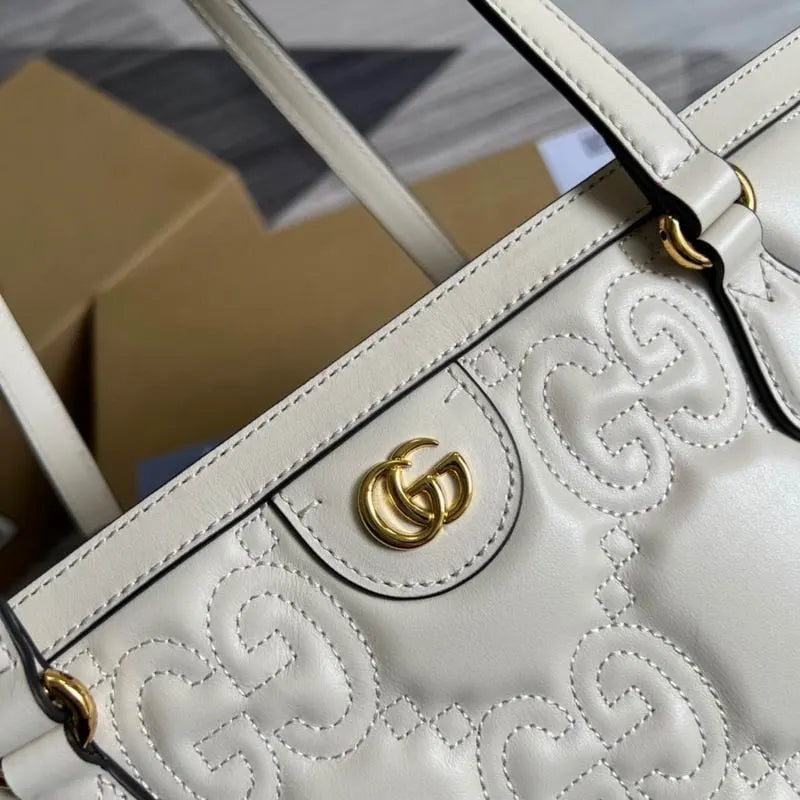 Gucci GG Matelasse Medium Tote White 631685