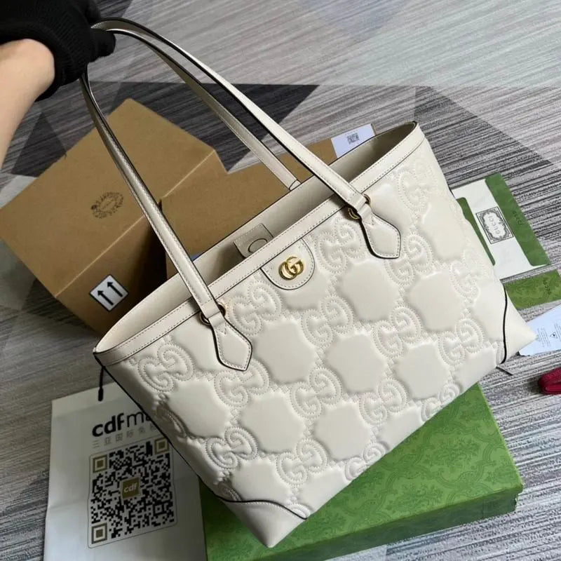 Gucci GG Matelasse Medium Tote White 631685