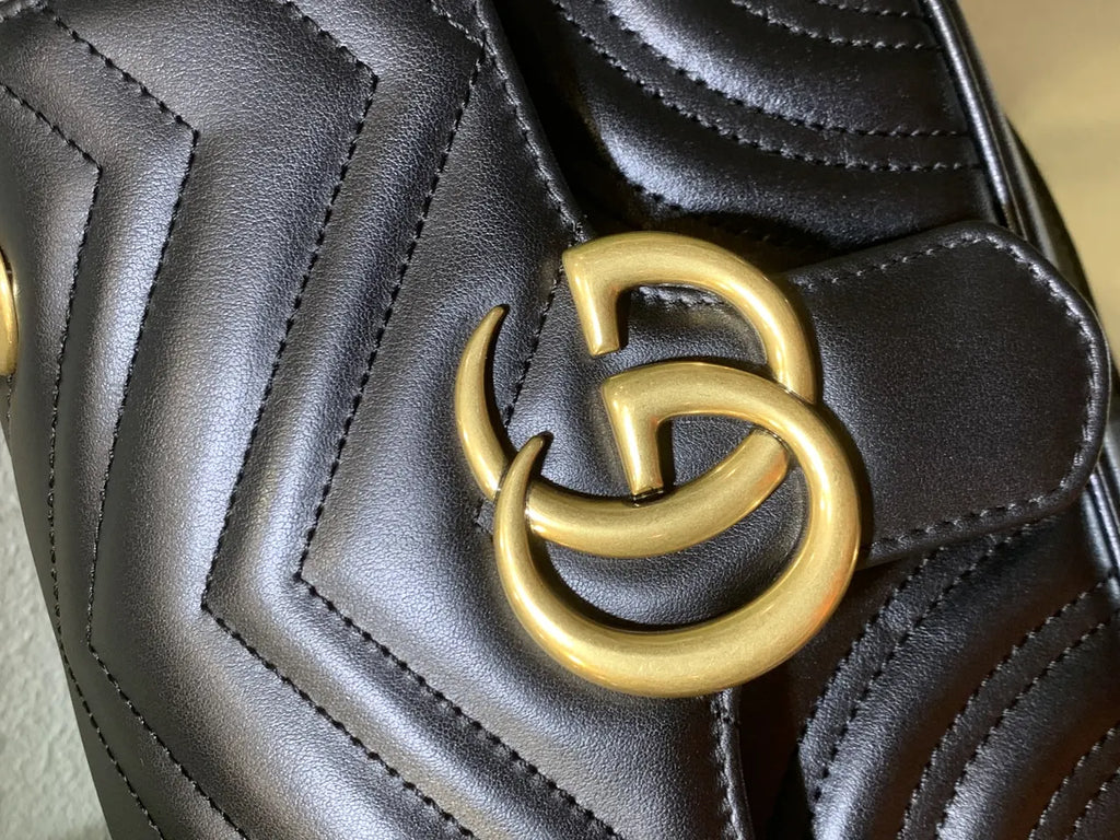 mini Gucci Black Chevron Bag - Hình 4