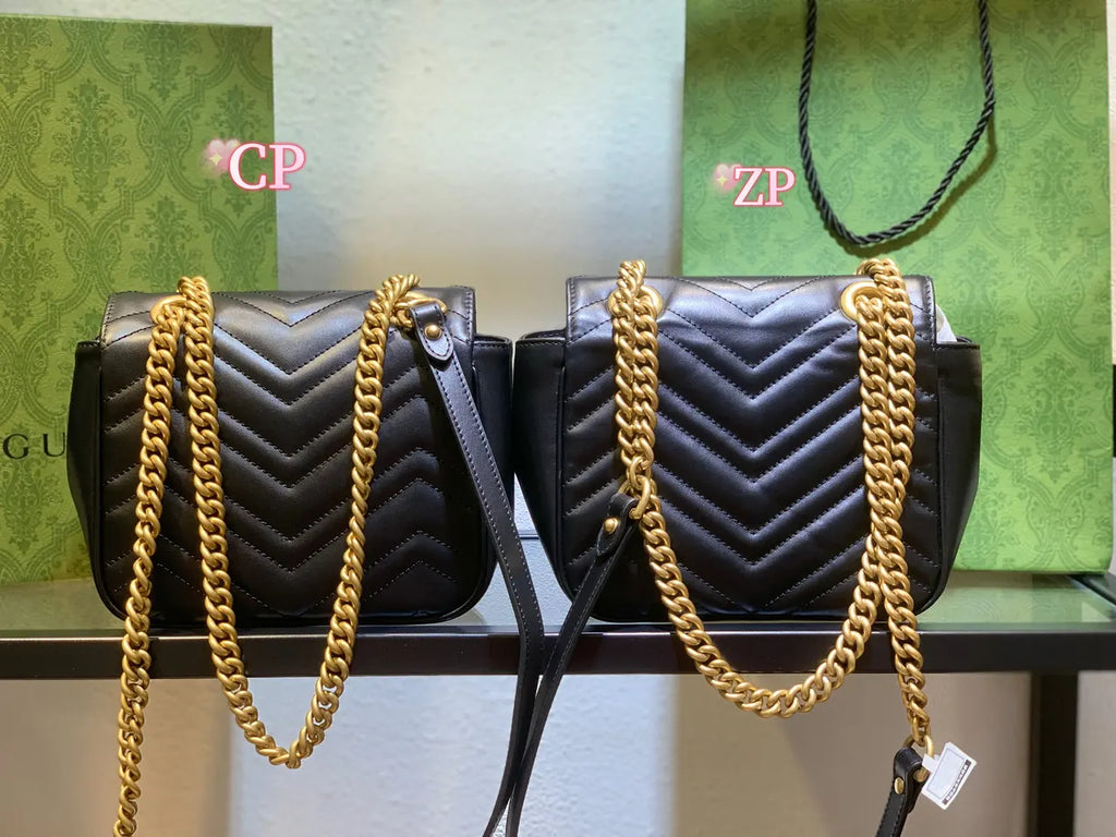 mini Gucci Black Chevron Bag - Hình 14