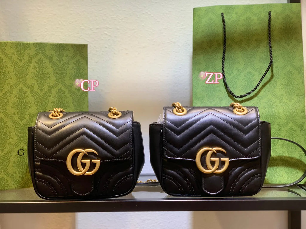 mini Gucci Black Chevron Bag
