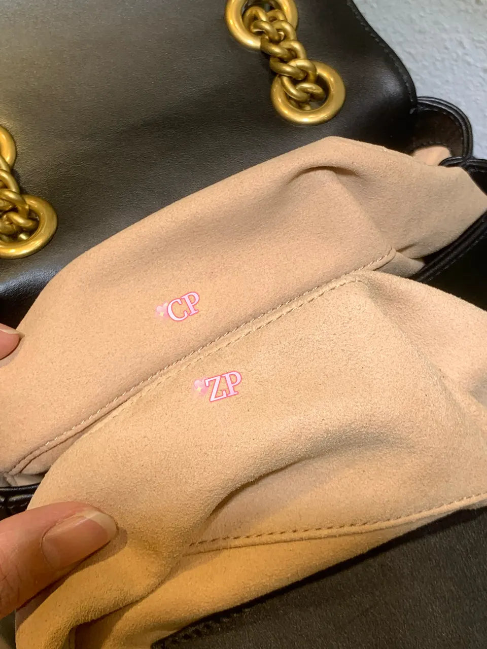 mini Gucci Black Chevron Bag - Hình 6