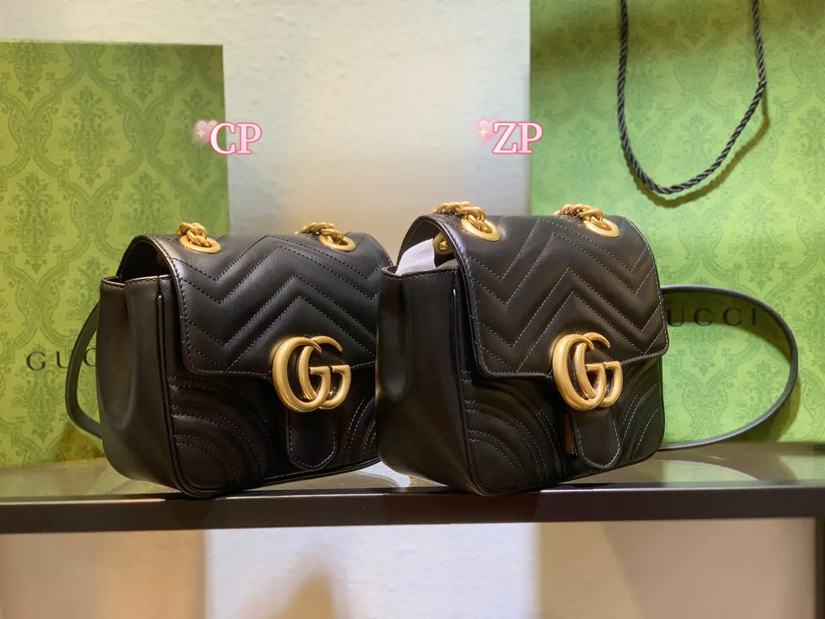 mini Gucci Black Chevron Bag - Hình 15