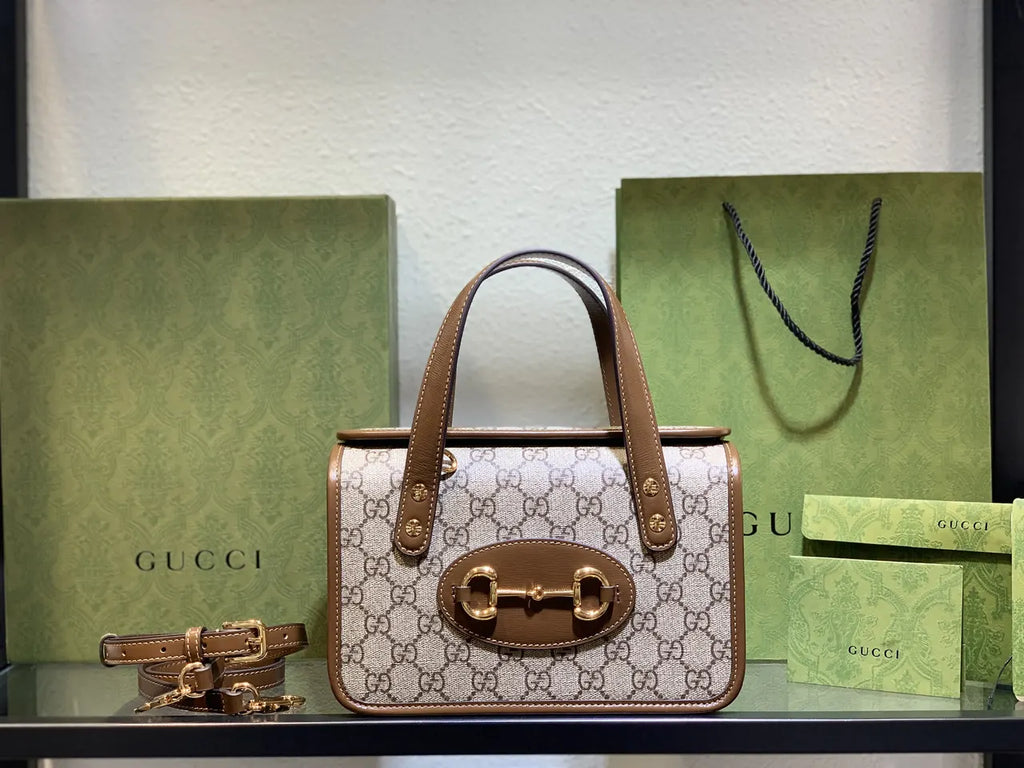 mini Gucci Beige GG Canvas Bag - Hình 15
