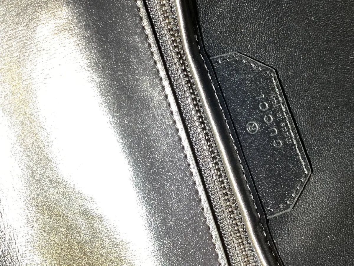Gucci Black Bamboo Handle Bag leather - Hình 2
