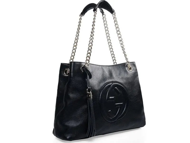 Gucci Soho Medium Leather Tote Black