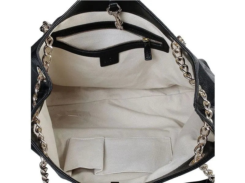 Gucci Soho Medium Leather Tote Black