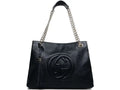 mua gucci soho medium leather tote black - Gucci Soho Medium Leather Tote Black