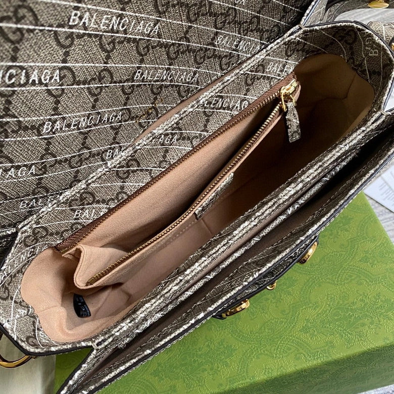 Gucci x Balenciaga The Hacker Project Small Gucci Horsebit 1955 Beige/Ebony
