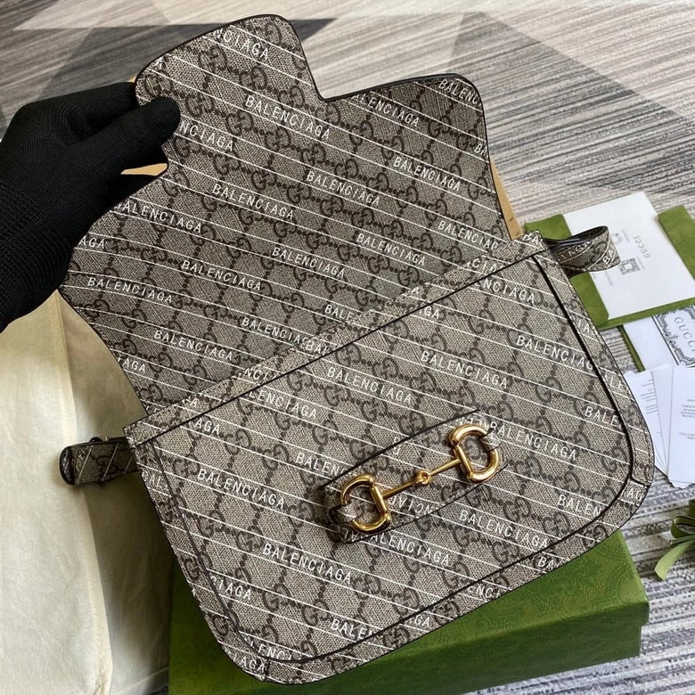 Gucci x Balenciaga The Hacker Project Small Gucci Horsebit 1955 Beige/Ebony