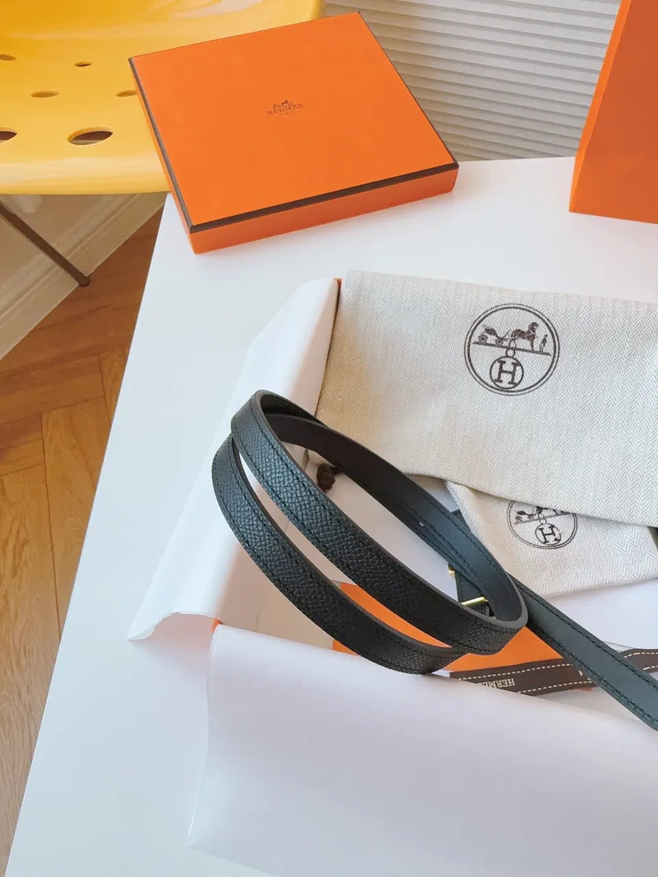 Hermes Black Grain Bracelet - Hình 9