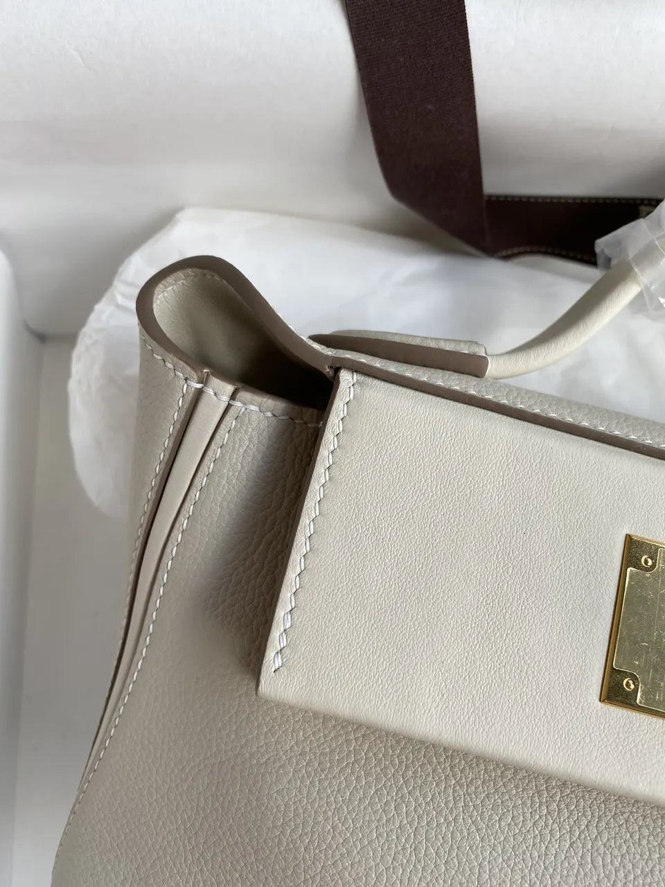 Hermès White Leather Kelly - Hình 3