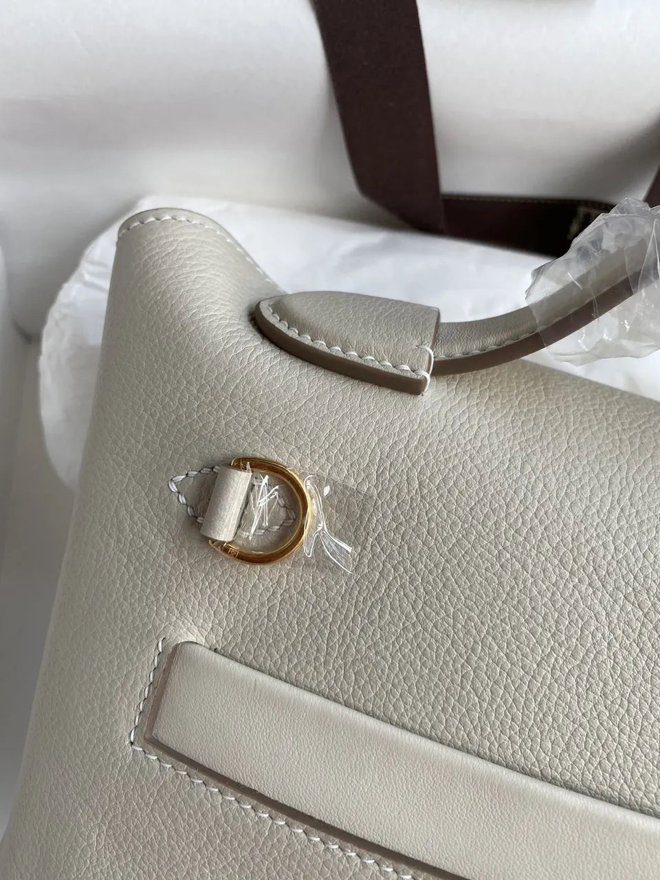Hermès White Leather Kelly - Hình 5