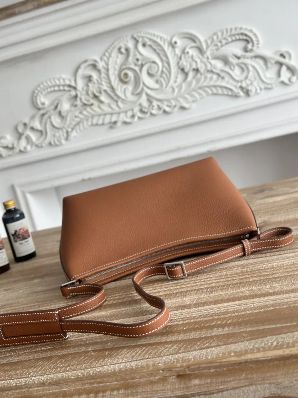 Hermès Brown Leather Shoulder Bag - Hình 4