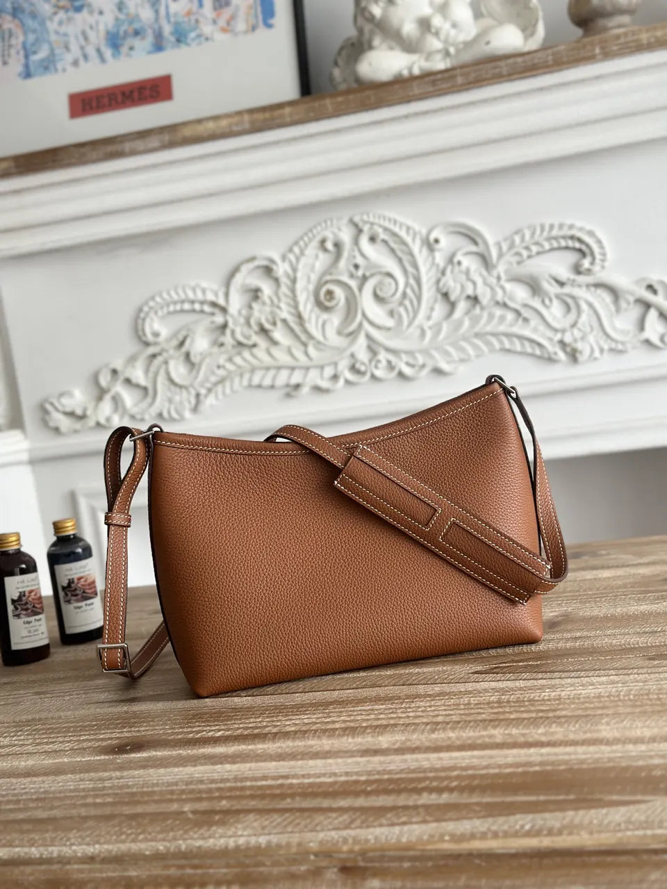 Hermès Brown Leather Shoulder Bag