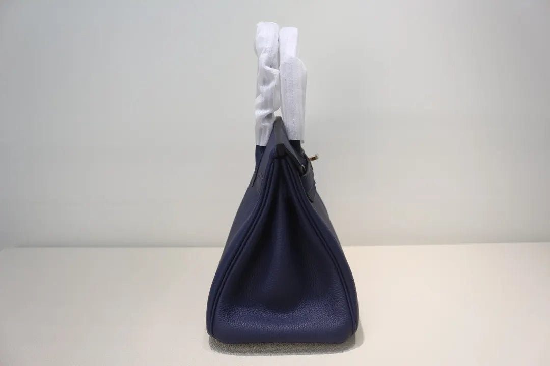 Hermès Blue Grain Leather Birkin - Hình 4