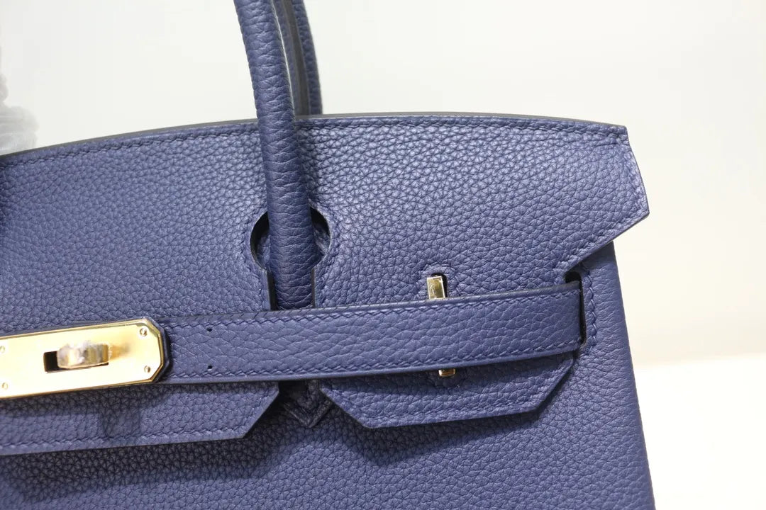Hermès Blue Grain Leather Birkin - Hình 5