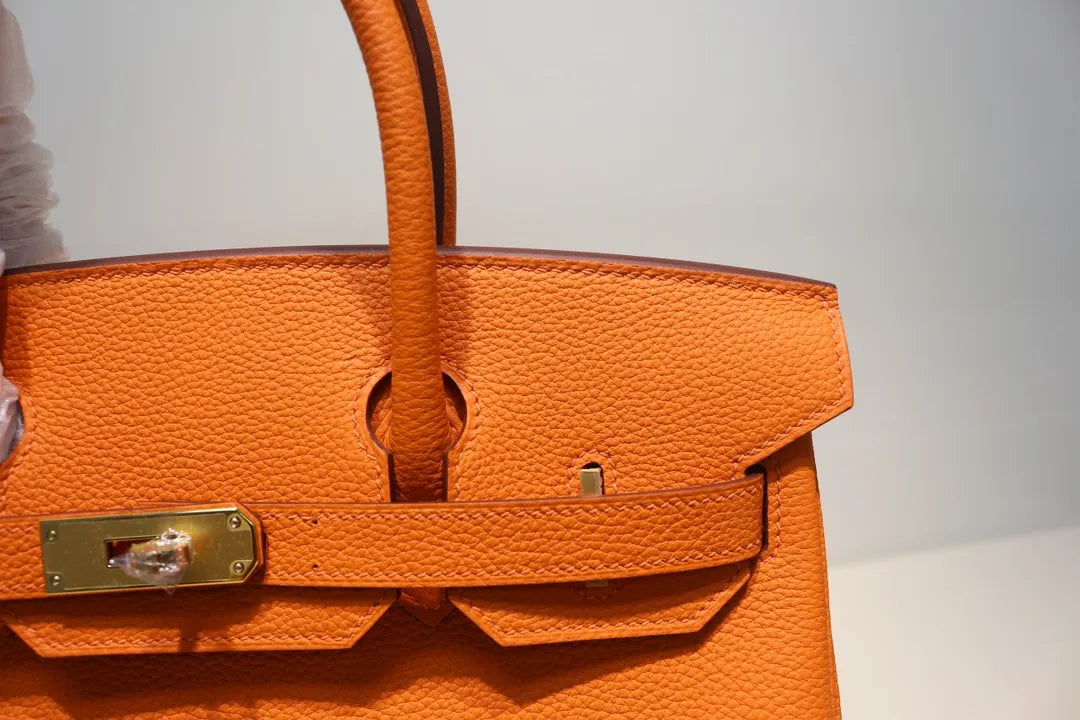Hermès Orange Togo Birkin 30 - Hình 5