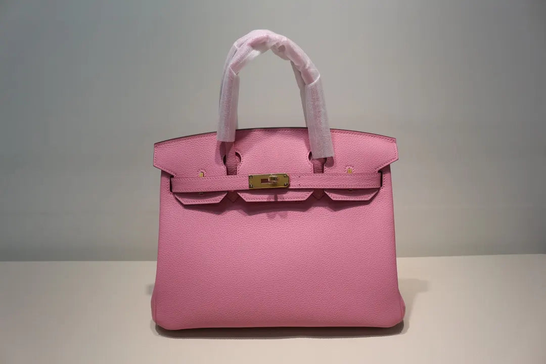 gold Hermès Bubblegum Pink Birkin