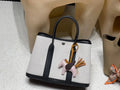 black Hermès White Garden Party 30