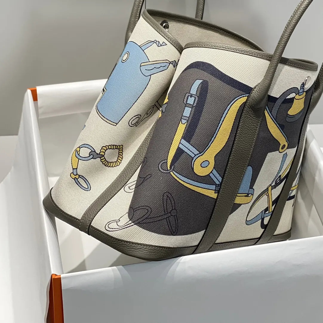 equestrian Hermès Beige Garden Party Tote - Hình 2
