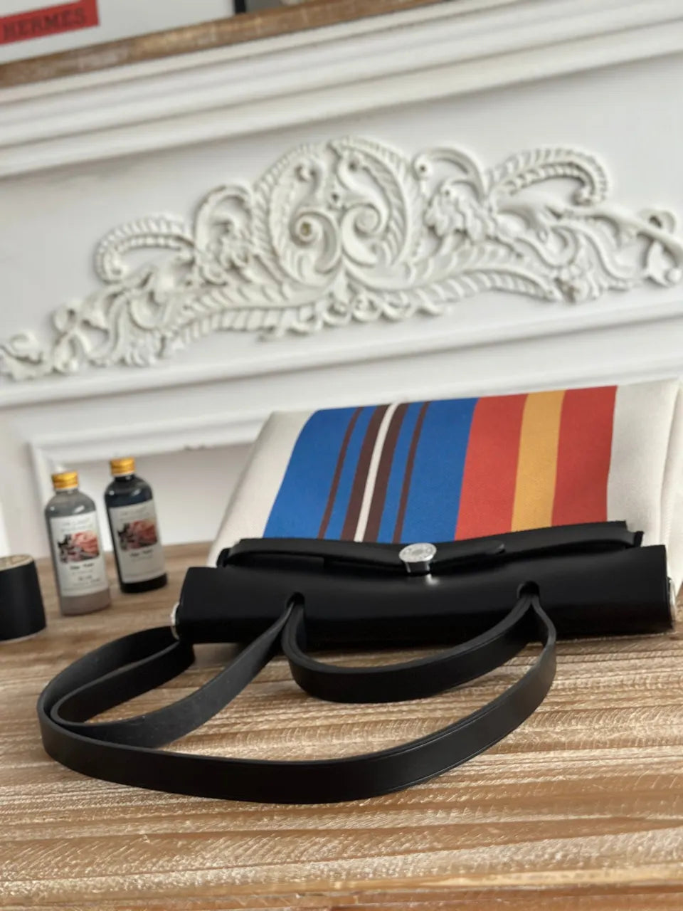 Hermès Multicolor Stripes Cabas - Hình 7